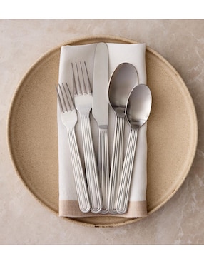 Set cubiertos Grooved de acero inoxidable 5 piezas