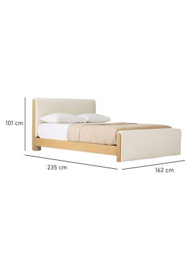 Cama Asher de madera queen size