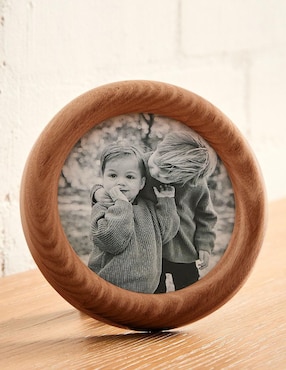 Portarretrato Rounded de madera fresno para 1 foto