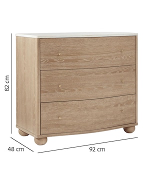Cómoda Clementine de madera álamo