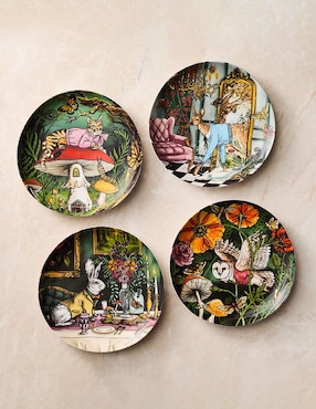 Plato ensalada Dapper Holiday de porcelana