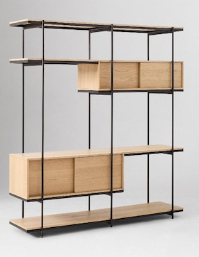 Librero armable Pierce de madera roble