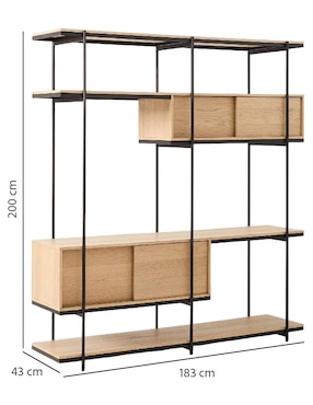 Librero armable Pierce de madera roble