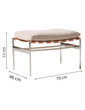 Ottoman Stuart de acero inoxidable