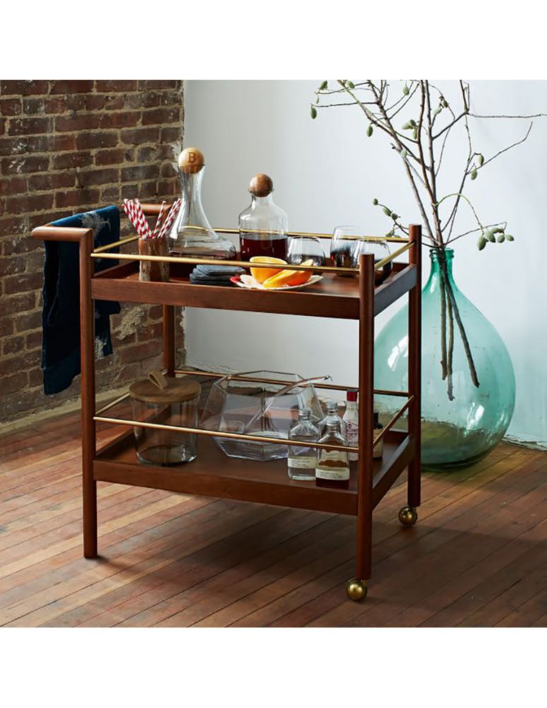 Carro de bar cocina Mid Century madera 3