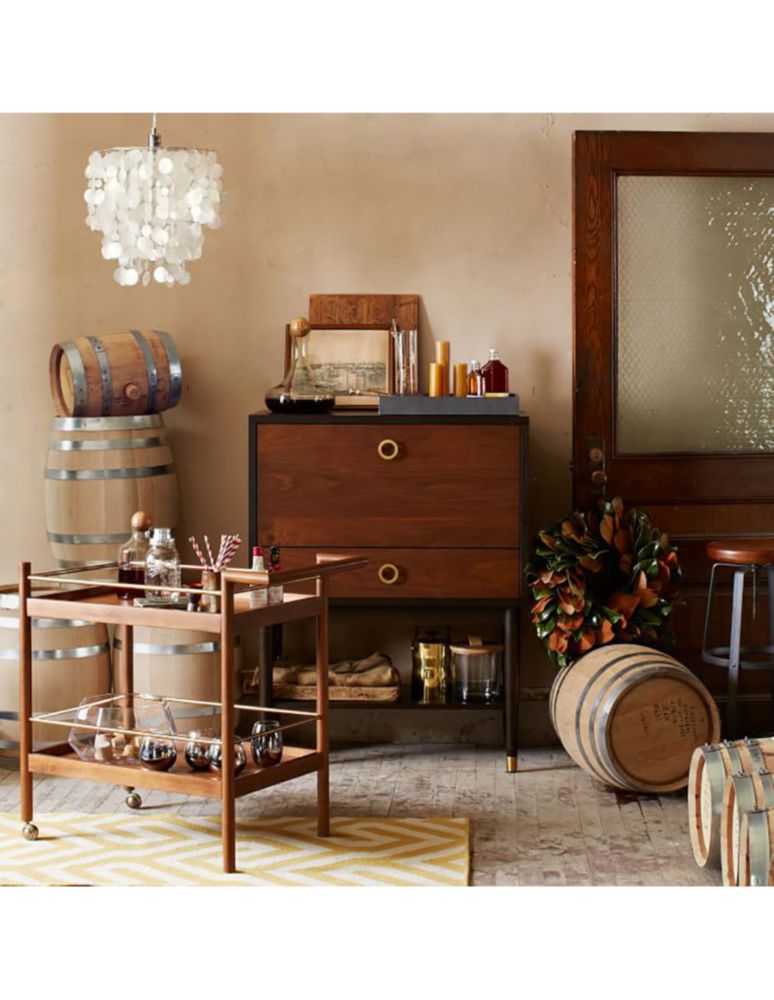 Carro de bar cocina Mid Century madera 5