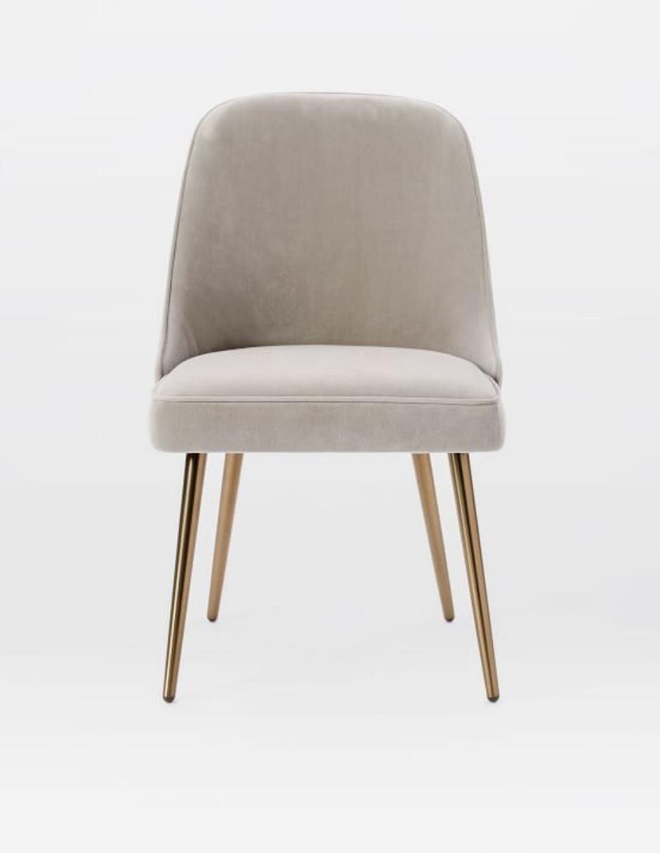 SILLA COMEDOR MID CENT GRIS CLARO VELVET
