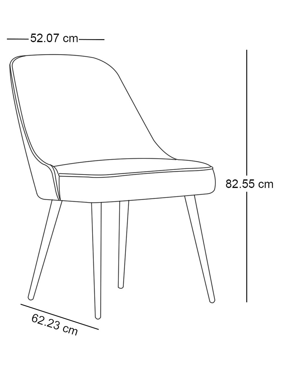 SILLA COMEDOR MID CENT GRIS CLARO VELVET