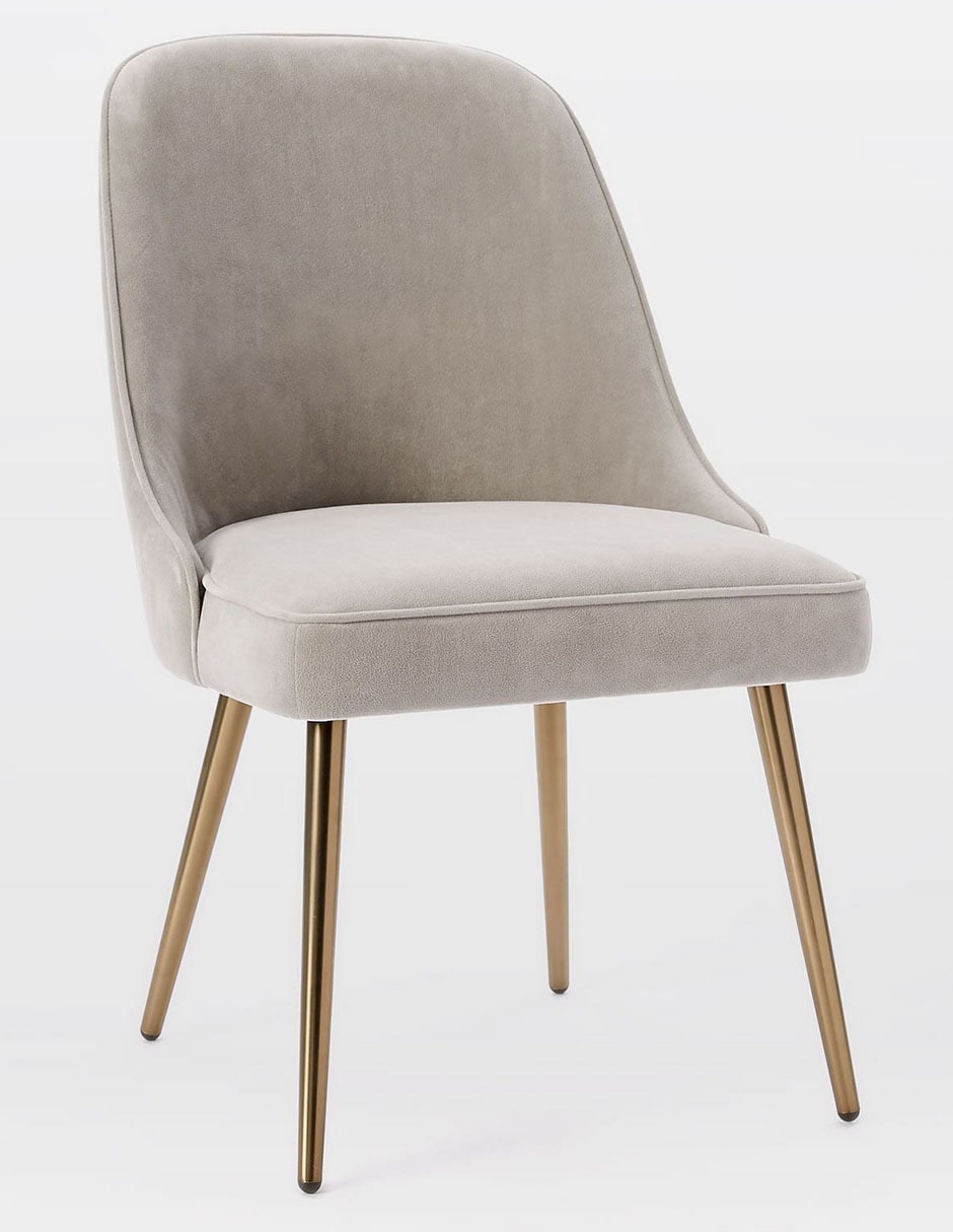 SILLA COMEDOR MID CENT GRIS CLARO VELVET