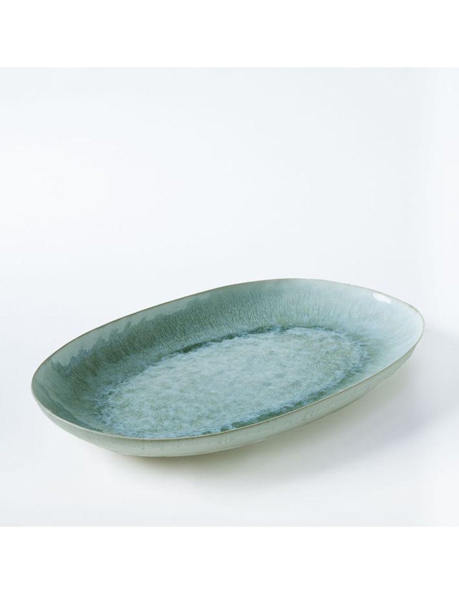 Platón Reactive Glaze Menta de cerámica