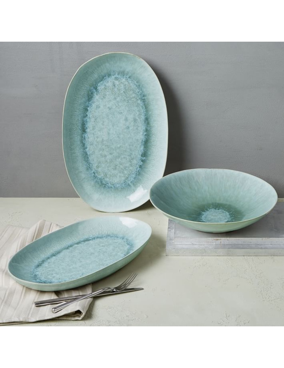 Platón Reactive Glaze Menta de cerámica 2