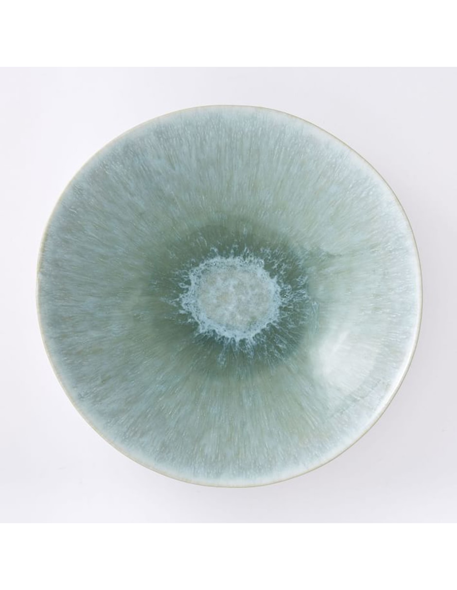 Plato ensalada Reactive Glaze Menta de cerámica