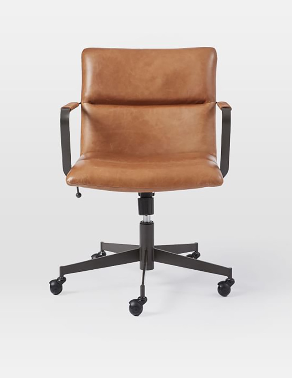 SILLA OFICINA COOPER CAFÉ PIEL