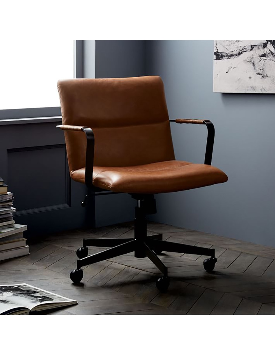 SILLA OFICINA COOPER CAFÉ PIEL