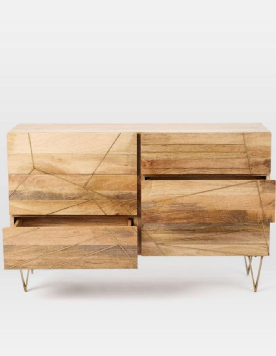 Cómoda Roar & Rabbit Brass Geo de madera 3