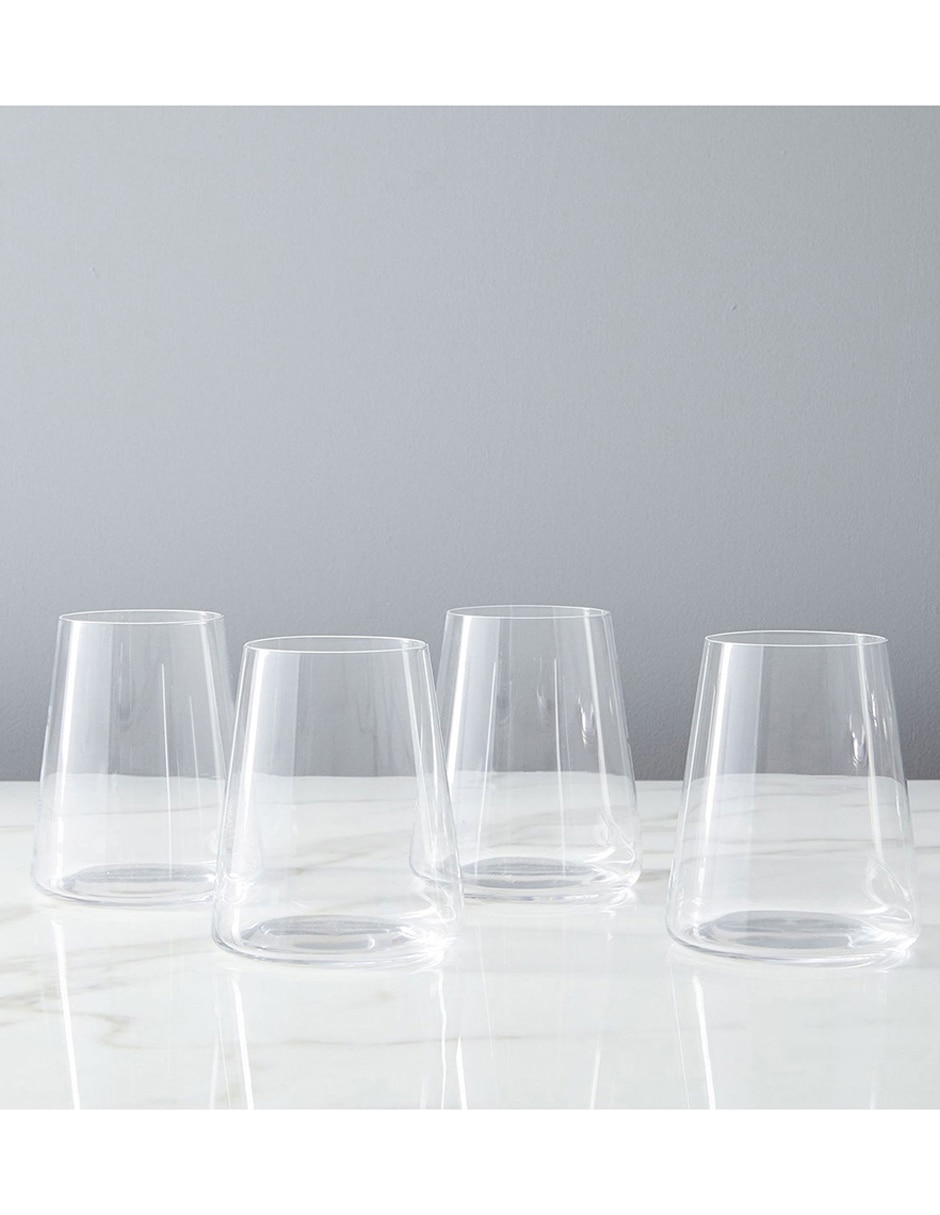 Set 4 Vasos Cristal Frase - Chambao Decoración