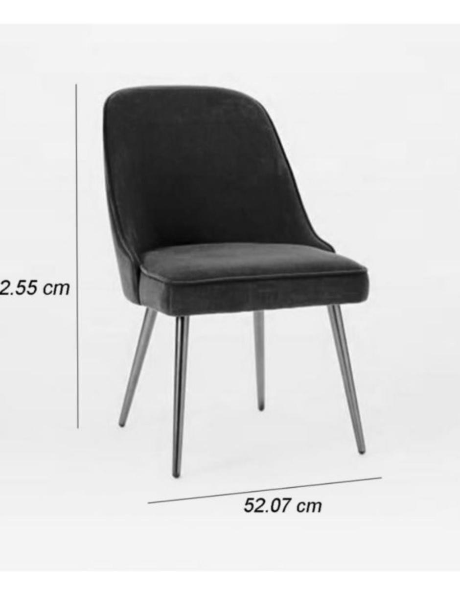 SILLA COMEDOR MID CENT GRIS CLARO VELVET