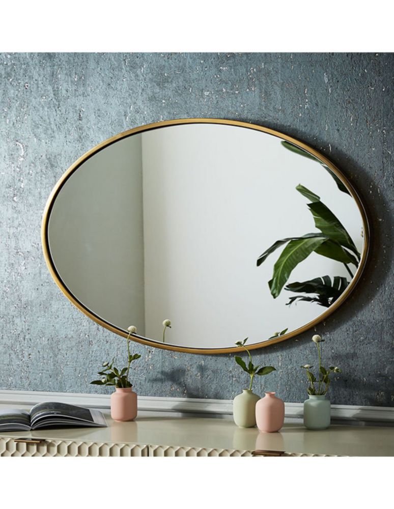 Espejos ovalados de madera de mango (x3) 22 x 30 cm BRENT