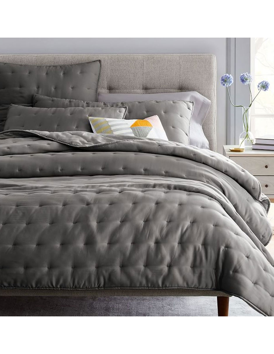 FUNDA QUILT TENCEL CRESCENT STD SLATE