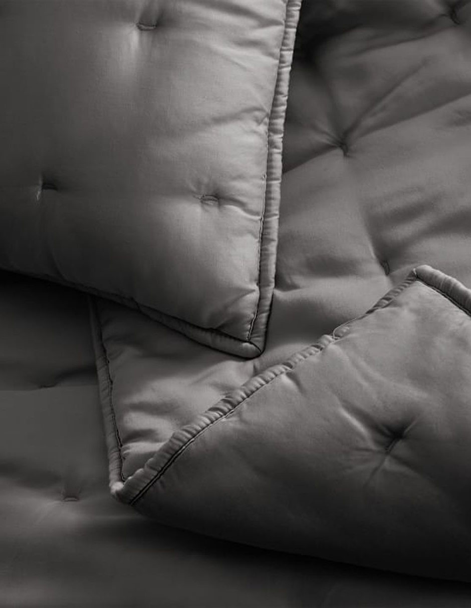 FUNDA QUILT TENCEL CRESCENT EURO SLATE