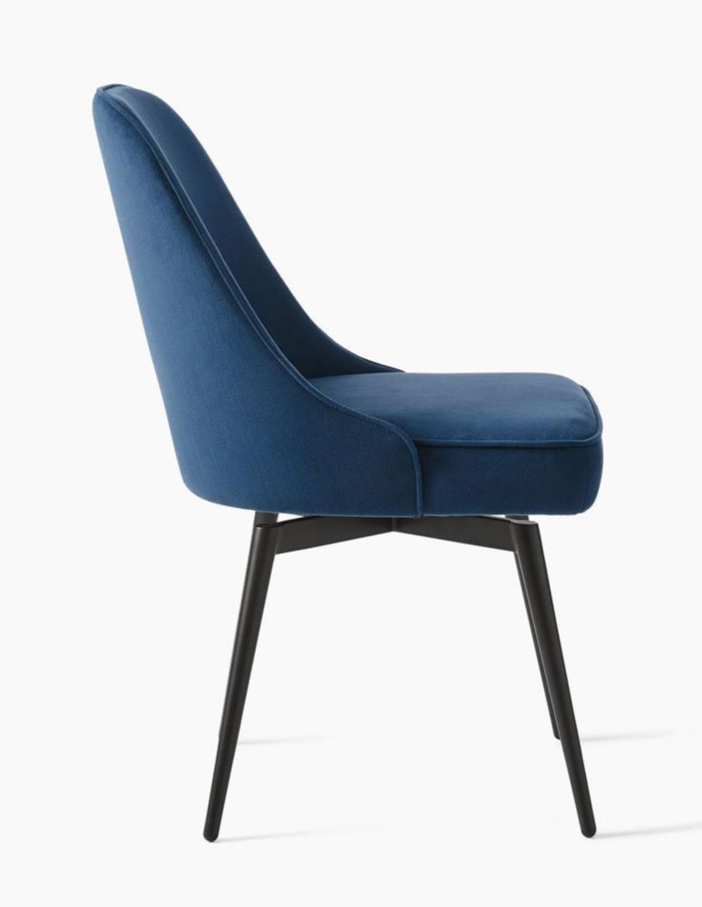 Silla oficina Mid-Century de terciopelo 2