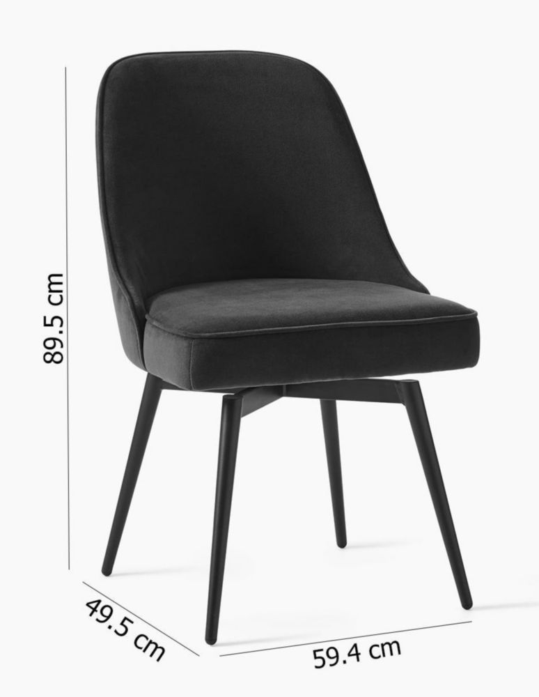 Silla oficina Mid-Century de terciopelo 7