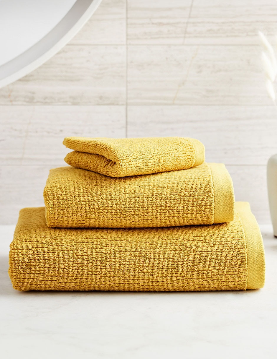 TOALLA DE BAÑO ORG TEXTURED AMARILLO