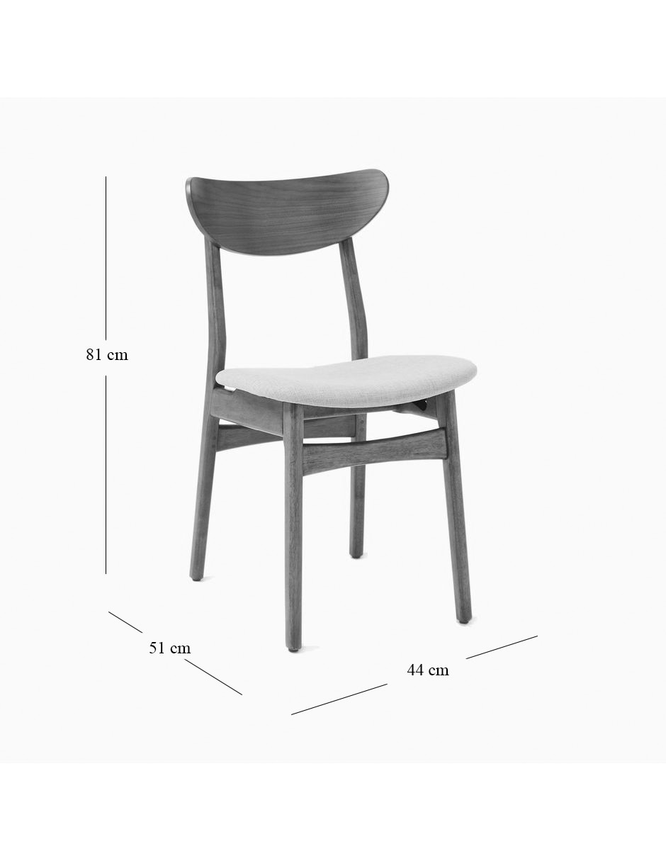 Set silla 2 piezas Classic Café de madera y tela 4