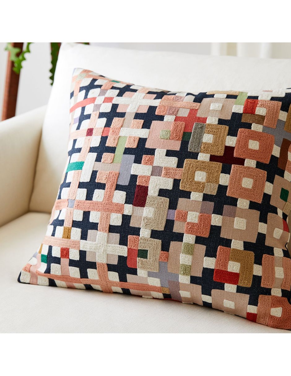 Funda cojín Crewel Patchwork 2