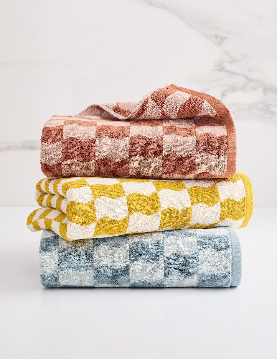 TOALLA DE BAÑO WAVY BLOCKS AMARILLO