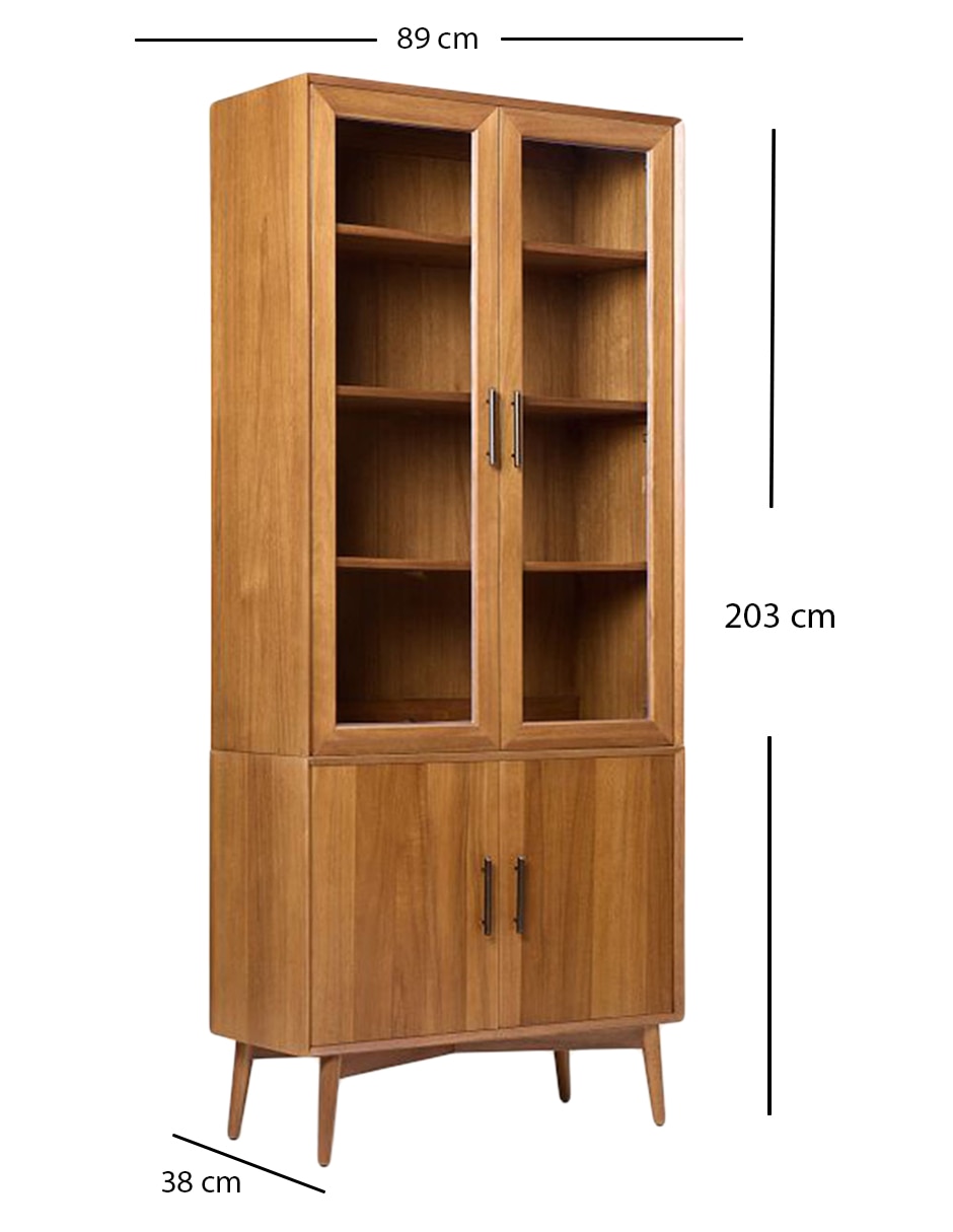 Gabinete Mid-Century Glass de madera 10