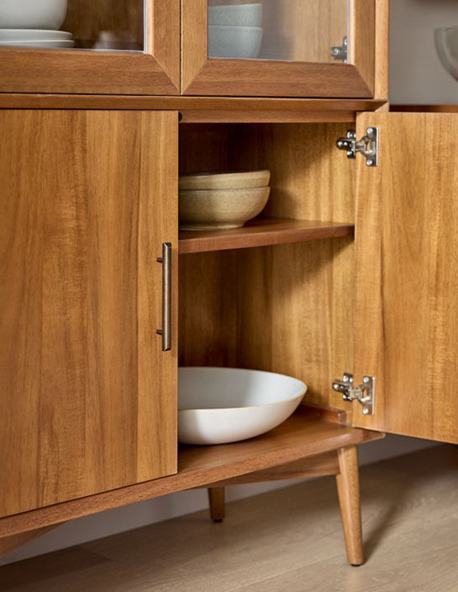 Gabinete Mid-Century Glass de madera 3