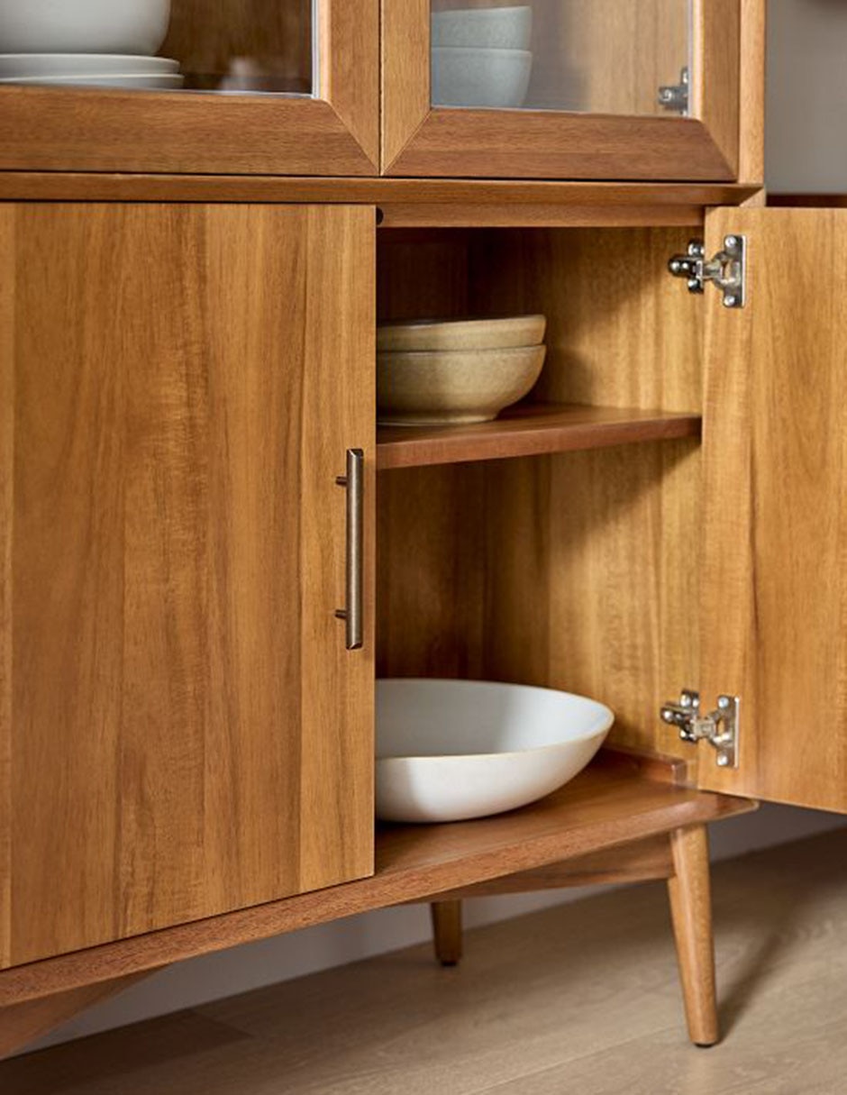 Gabinete Mid-Century Glass de madera 7