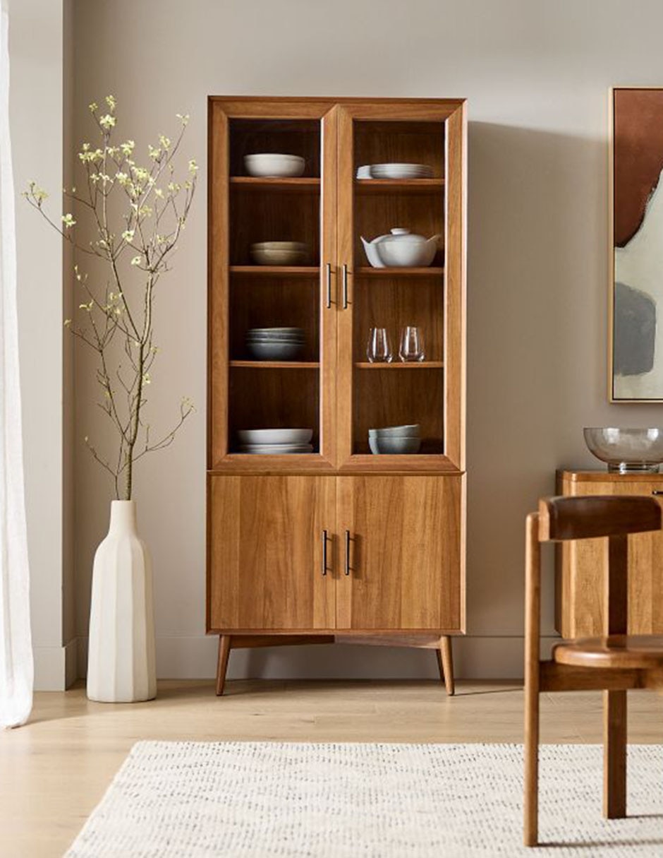 Gabinete Mid-Century Glass de madera 8