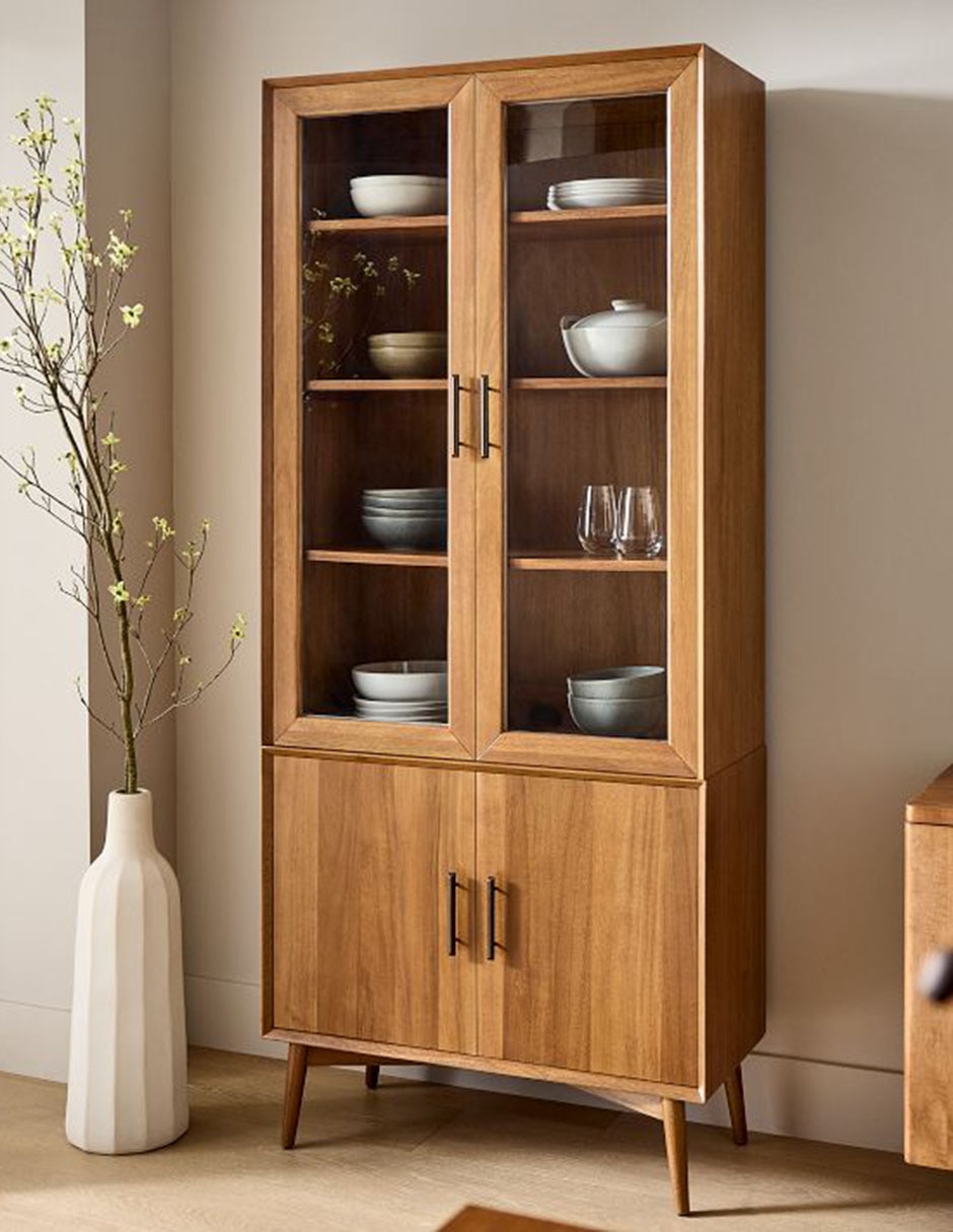 Gabinete Mid-Century Glass de madera 9