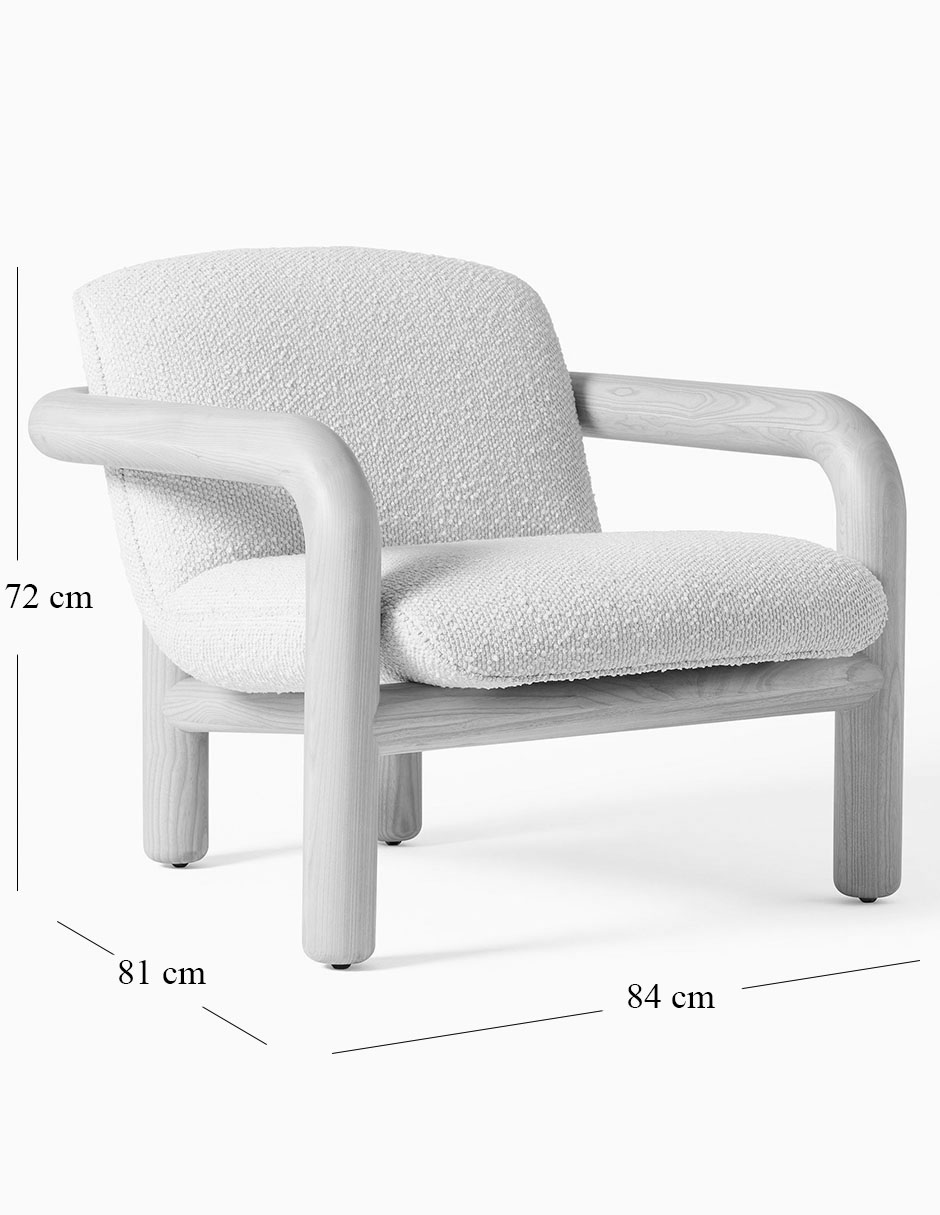 SILLÓN BENSON BLANCO/NATURAL