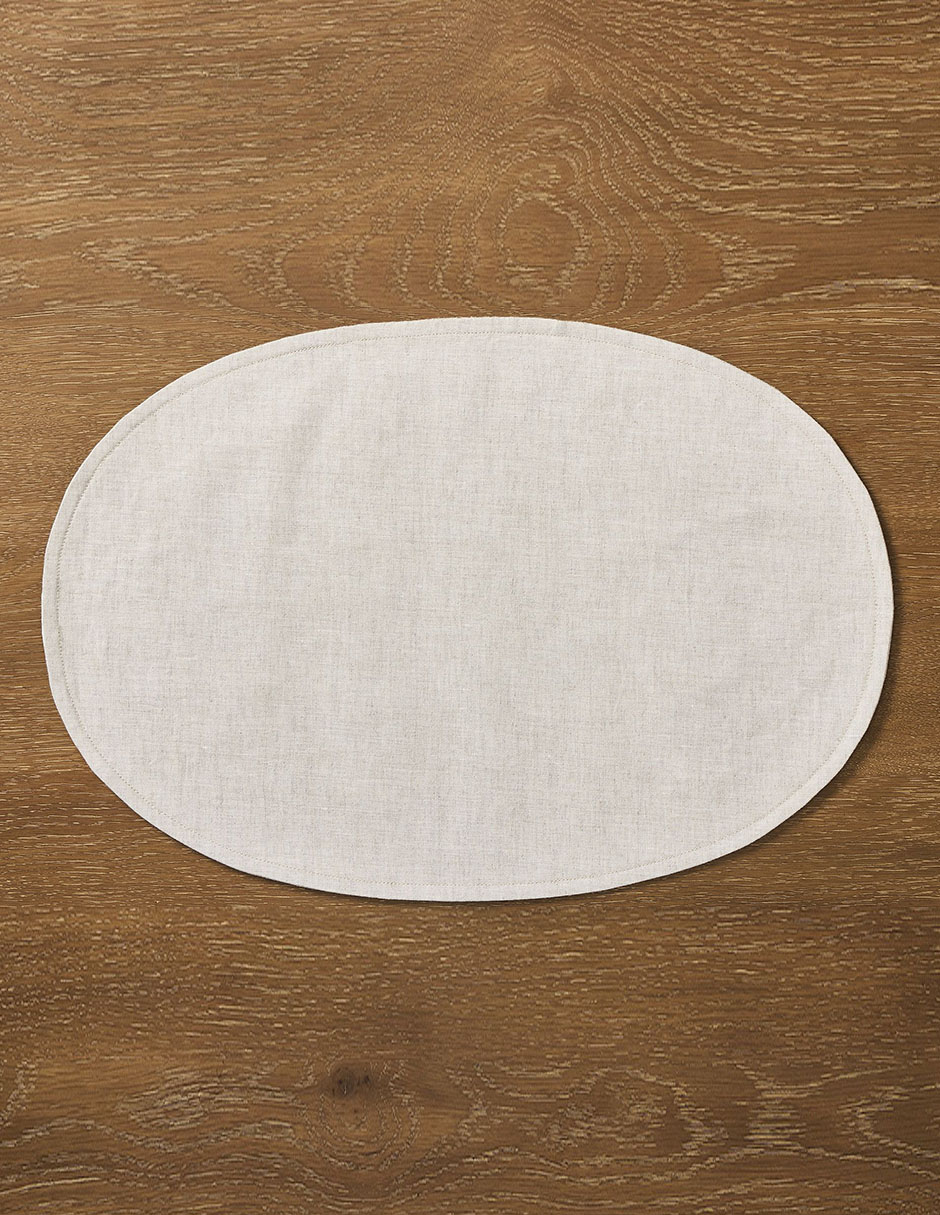 Set mantel ovalado de lino European Linen