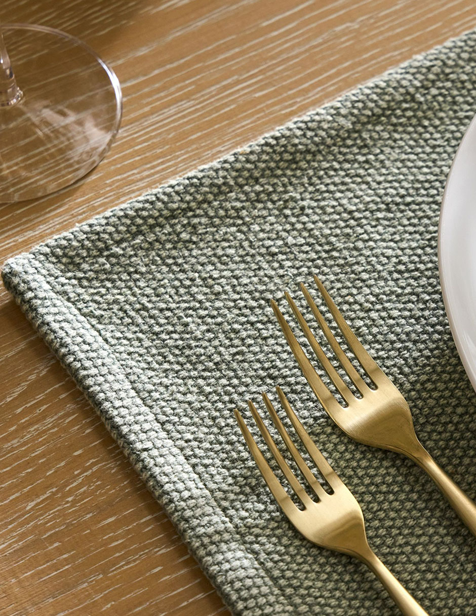Set mantel rectangular de algodón Textured Canvas 2