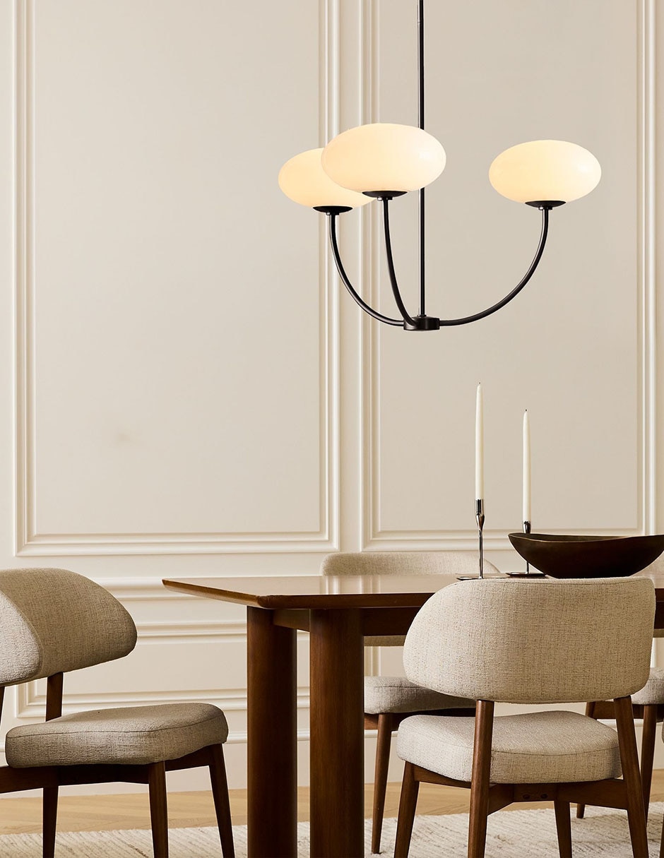 CANDELABRO TALIA 3 LUCES NEGRO