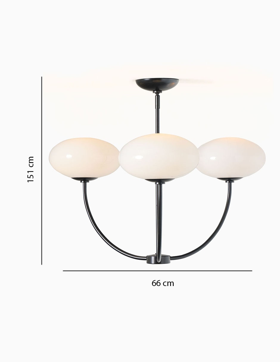 CANDELABRO TALIA 3 LUCES NEGRO