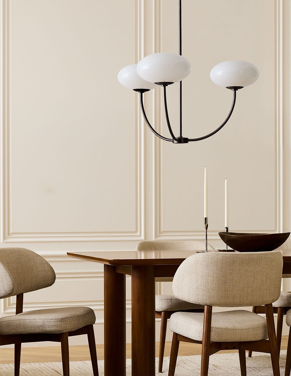 CANDELABRO TALIA 3 LUCES NEGRO