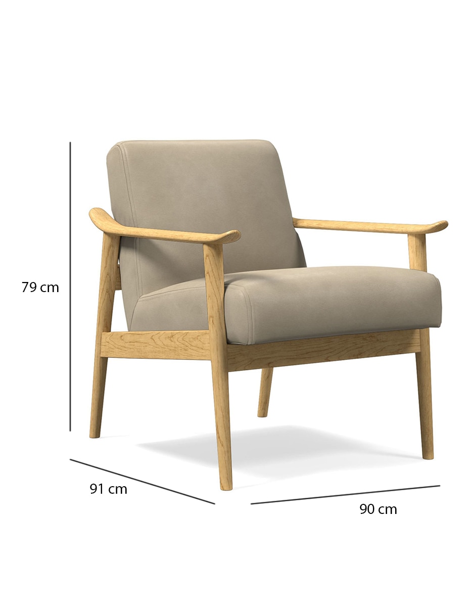 Sillón Mid Century de piel 3