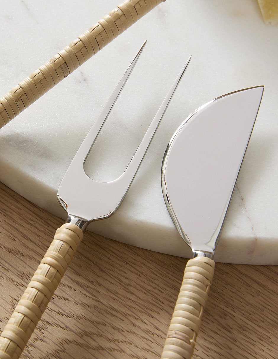 Set de cuchillos para quesos rattan 3 piezas 2
