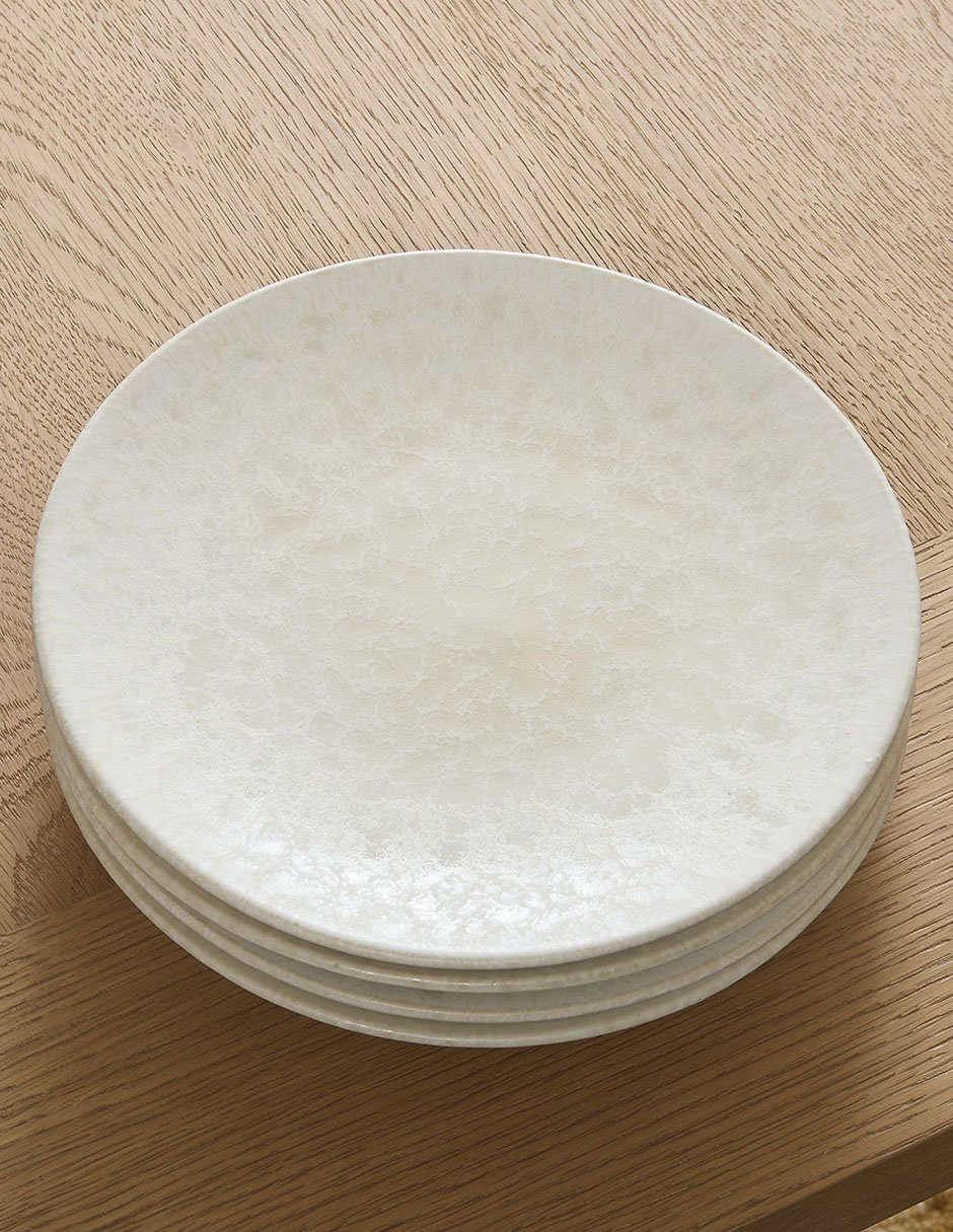 Plato ensalada Oyku de gres 4 piezas