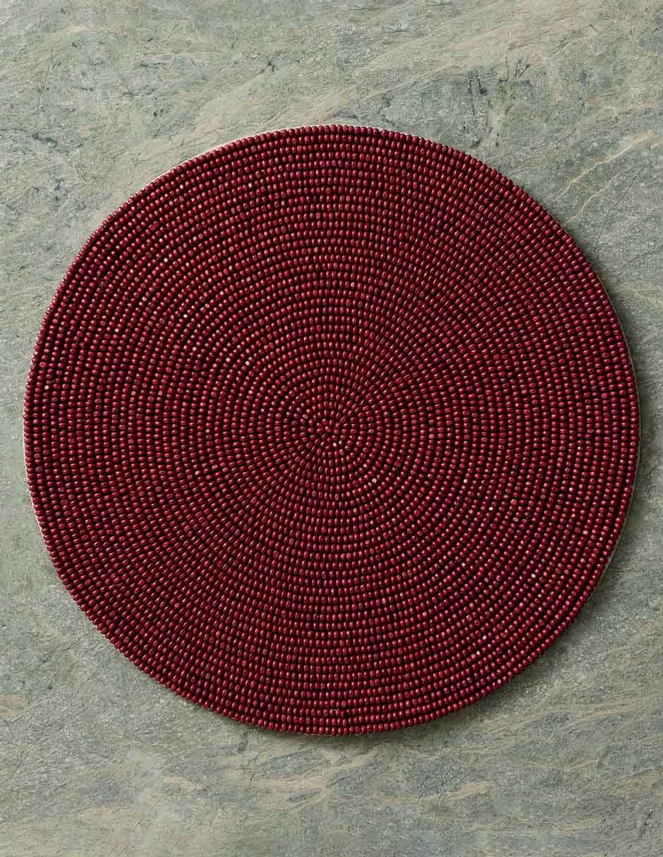 Mantel redondo de madera Beaded 1