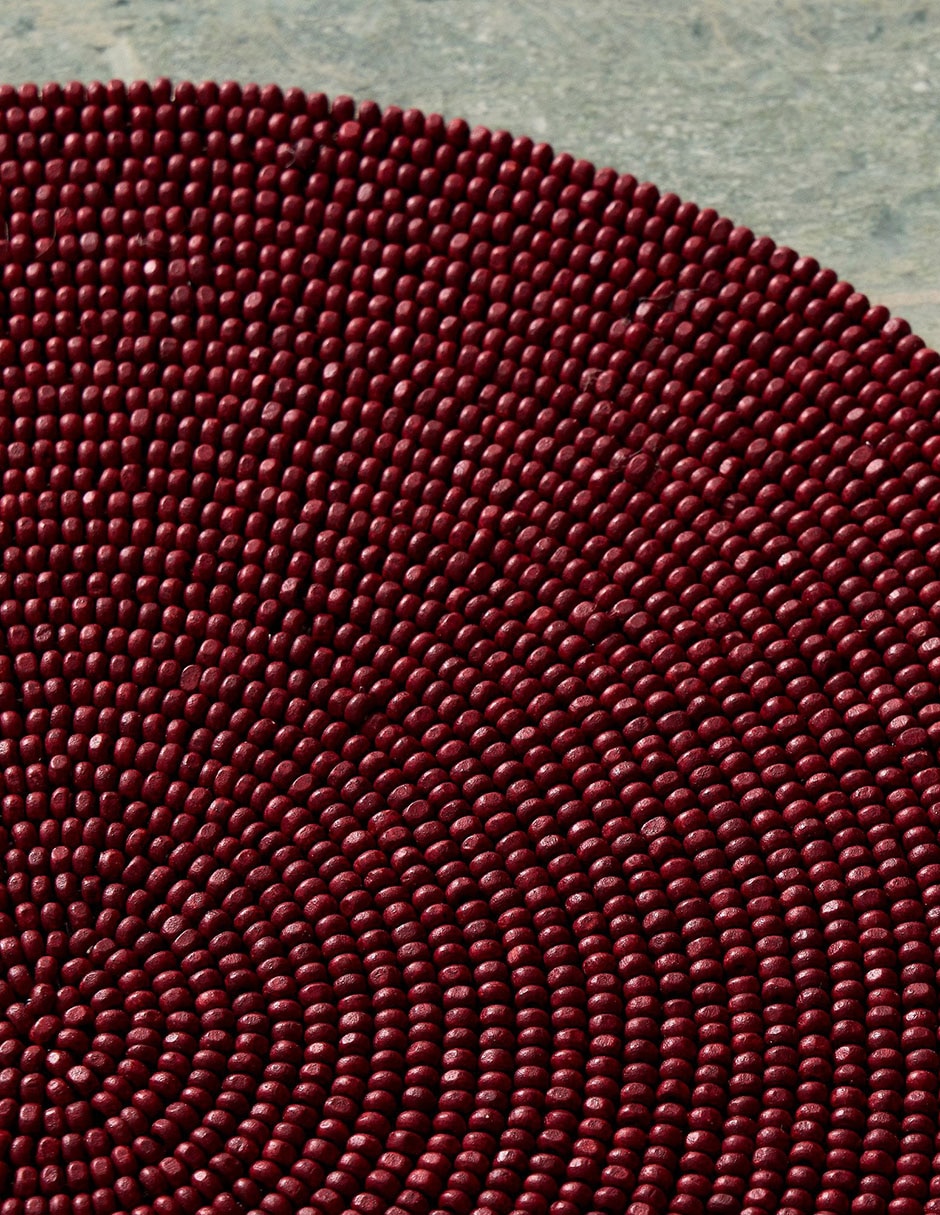 Mantel redondo de madera Beaded 2