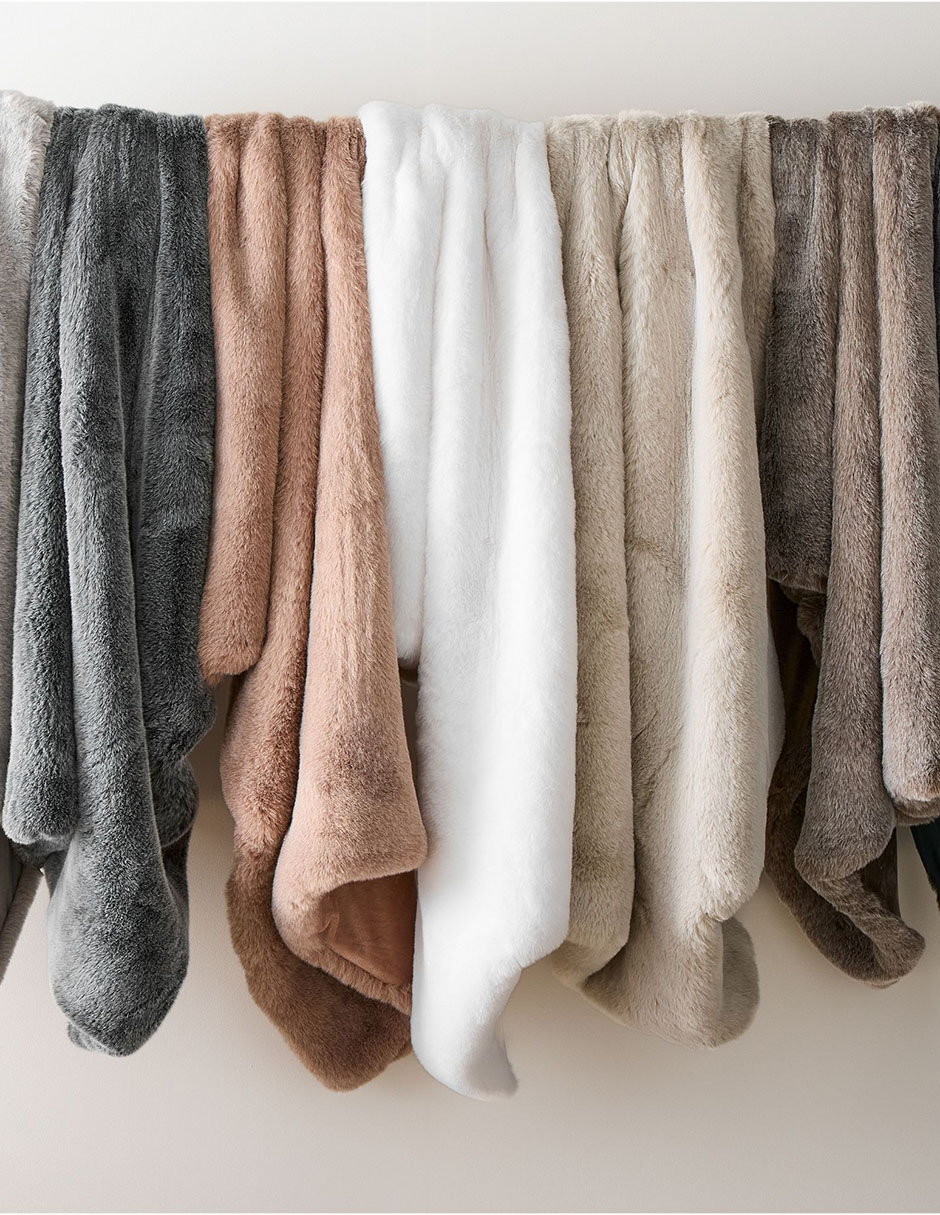 Frazada clásica de tejido plano Faux Fur Chinchil 2