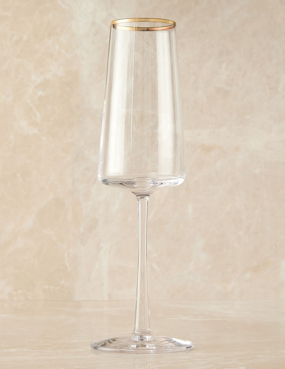 Copa para flauta Horizon Gold Rim de cristal