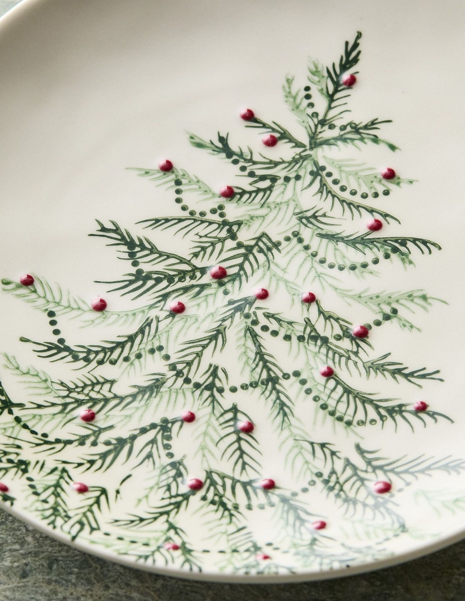 Plato ensalada navideño Tannenbaum de cerámica 2