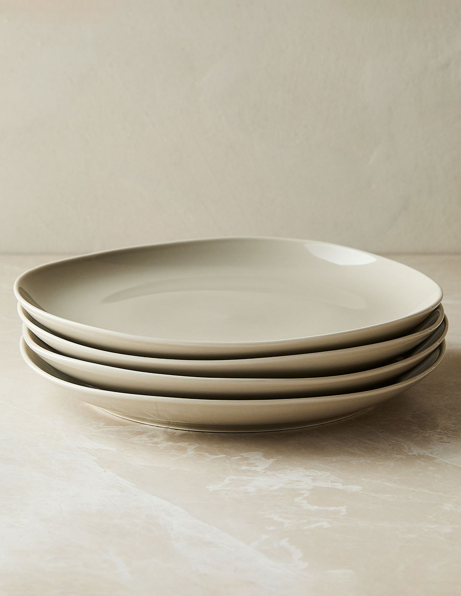 Set platos trinche Organic de porcelana 4 piezas